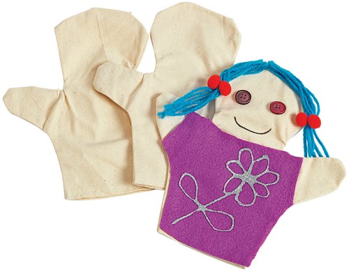 Colorations Bastelset Handpuppen - eigene Puppen gestalten, 12 Stück