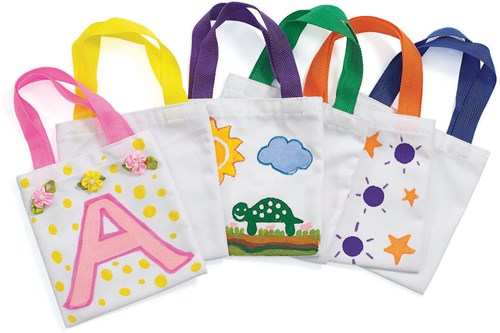 Colorations Canvas Bastel Tragetaschen Mini 24 Stück Kindertasche