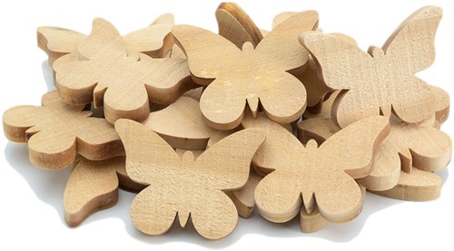 Colorations Holz Bastelschmetterlinge klein 20 Stück Dekoration Multicolor