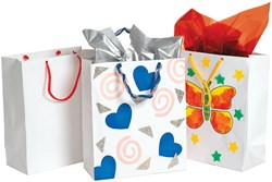 Colorations Bastel Geschenktasche weiß - gestalte deine eigene Tasche 24 Stück