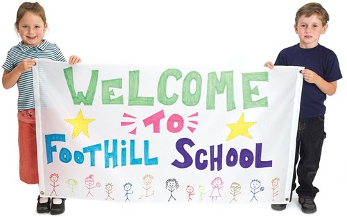 Colorations - Große weiße Nylon-Banner Bastelset für Kinder - 2 Stück