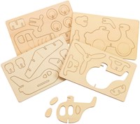 Colorations Holz-Bausatz 3D Fahrzeuge Set von 4 Spielzeug-2