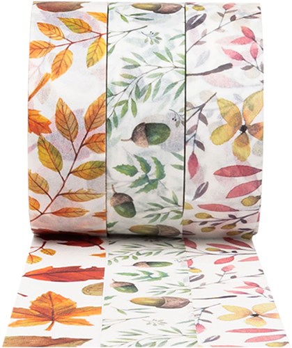 Colorations washi tape Herbstblätter Bastelset 3 Rollen 5 Meter
