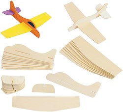 Colorations Holz Modellflugzeuge Bastelset - 12 Stück - kreatives Spielzeug