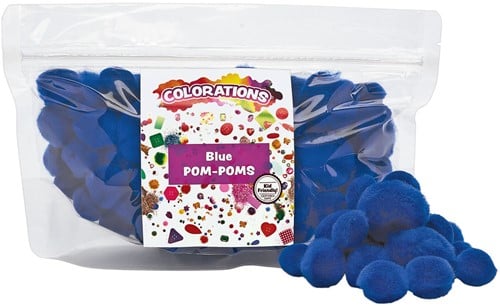 Colorations Pompons blau Bastelmaterial 100 Stück - kreatives Spielzeug