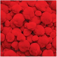 Colorations Pompons rot Bastelmaterial 100 Stück - kreative Hobby-3