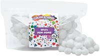 Colorations - Pom Poms Wit, 100st.