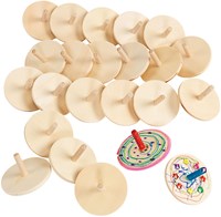 Colorations Holz Kreisel Set - 24 Stück kreatives Spielzeug für Kinder