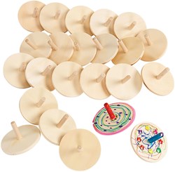 Colorations Holz Kreisel Set - 24 Stück kreatives Spielzeug für Kinder
