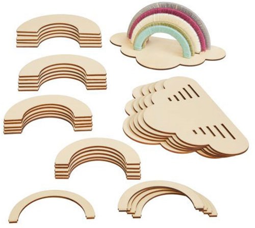 Colorations Holz Bastel Regenbogen Set - 6 Stück kreatives Spielzeug