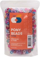 Colorations Pony Perlen Glitter Set - 1000 Stück Bastelperlen Multi