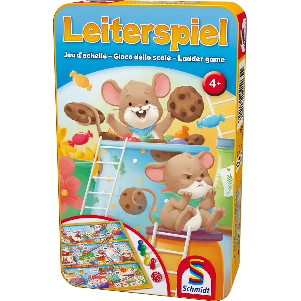 Schmidt Brettspiel Leiterspiel Metalldose für Kinder und Familie