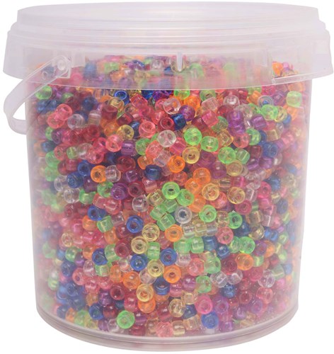 Colorations Pony Perlen Spielzeug transparent 4 x 6 mm 500 g bunte Farben