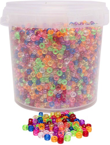 Colorations Pony Perlen Spielzeug transparent 4 x 6 mm 500 g bunte Farben-3