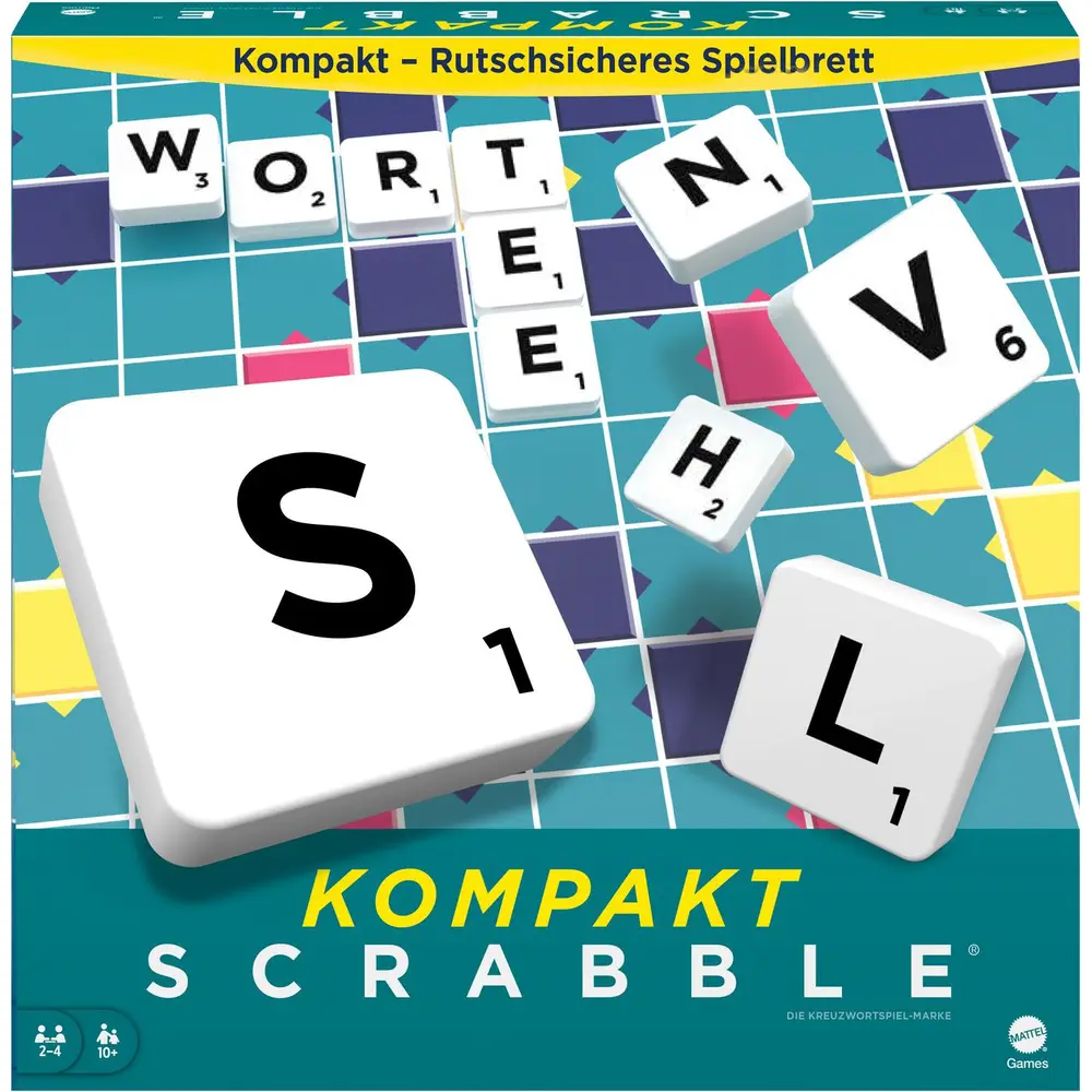 Mattel Scrabble Kompakt Reisespiel - Wortspiel für unterwegs