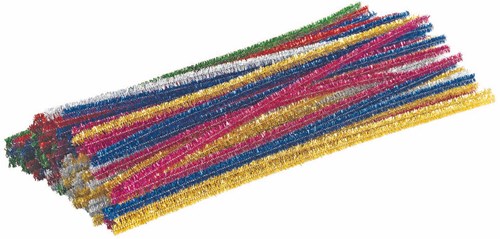 Colorations Glitzer Chenilledraht Bastelset - 50 Stück bunte Farben-2
