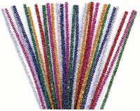 Colorations Glitzer Chenilledraht Bastelset - 50 Stück bunte Farben-3