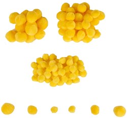 Colorations Mini Pompons gelb Bastelmaterial 100 Stück für Kinder