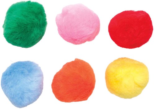 Colorations bunte Pompons Basteln 5cm 50 Stück Multi Farben-3