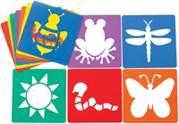 Colorations Garten Schablonen Set - wiederverwendbare Bastelvorlagen aus Kunststoff 12 Stück