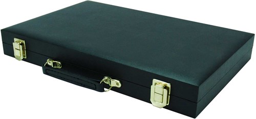 HOT Games Backgammonkoffer 38 cm. Schwarz einfarbig-2