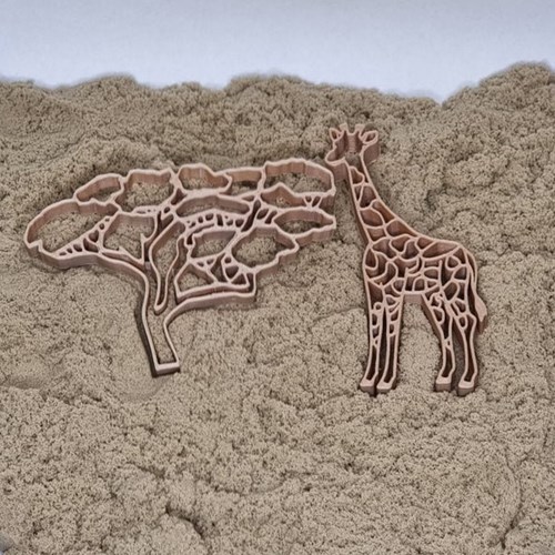 Grennn Ausstechformen Baum und Giraffe Afrika - umweltfreundliches Spielzeug