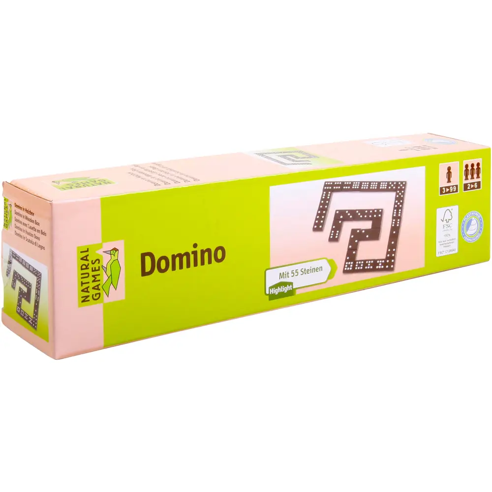 Vedes Domino Spiel in Holzbox 55 Steine Lernspielzeug
