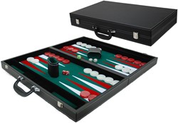 HOT Games Backgammonkoffer Schwarz/Grün Ingel.53x8