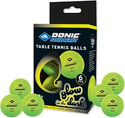 Schildkröt Tischtennisbälle Glow in the Dark 6 Stück Poly 40+ Qualität