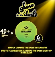 Schildkröt Tischtennisbälle Glow in the Dark 6 Stück Poly 40+ Qualität-2