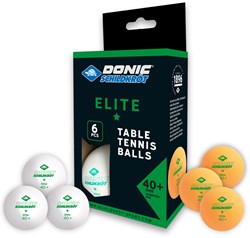 Schildkröt Tischtennisbälle Poly 40+ 1-Star Elite 6 Stück orange weiß