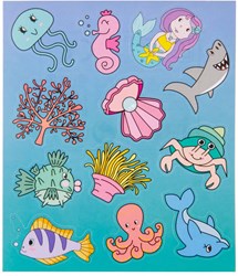 Stickervel Meerestiere bunte Sticker Ozean Thema Basteln