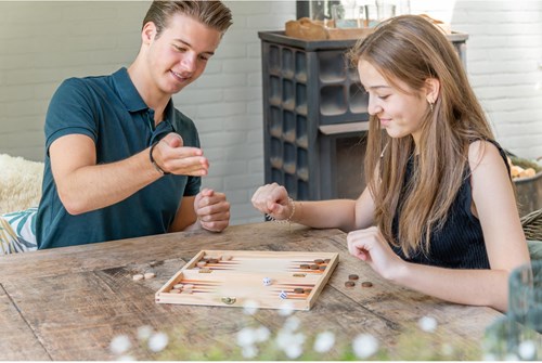 Longfield Games Schach Backgammon Holz klappbares Brettspiel-2