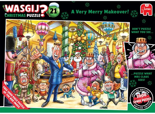 Jumbo Puzzle Wasgij Christmas 21 - Festliches Make-over 2x1000 Teile-3