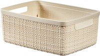 Curver Aufbewahrungskorb Jute Look 5L Blau recycelter Kunststoff-2