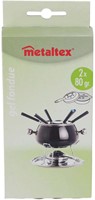 Metaltex Brenngel Fondue Edelstahl silber 2 Stück Brennstoffpatronen-3
