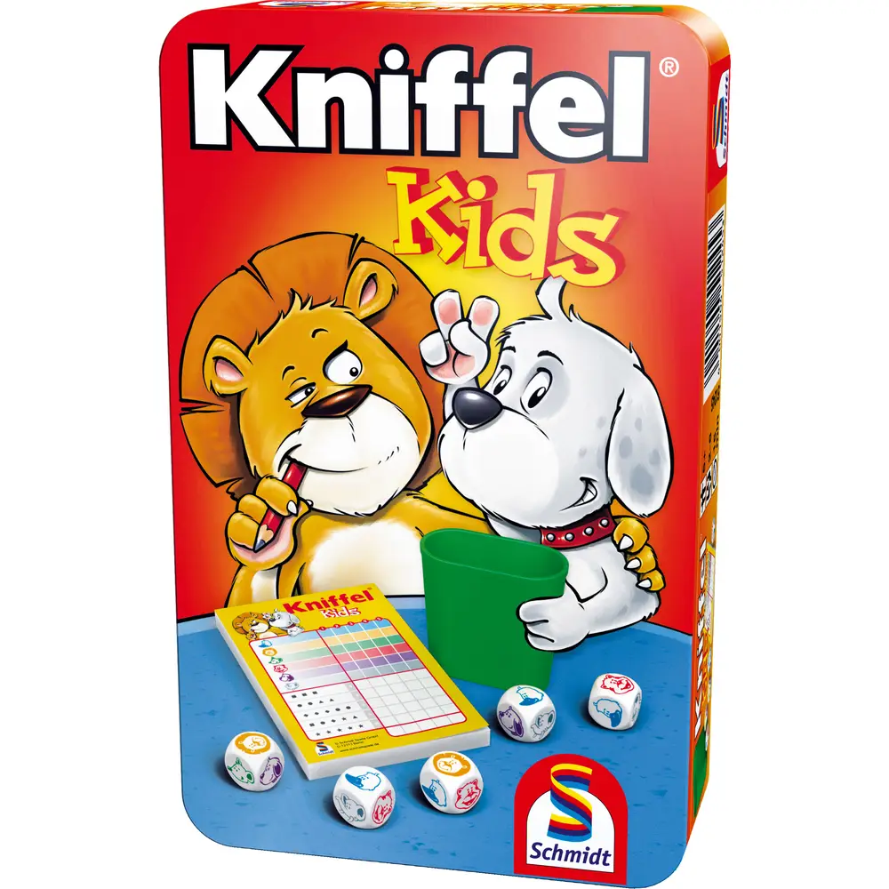 Schmidt Würfelspiel Kniffel Kids in Metalldose Reisedition