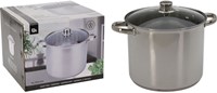 Excellent Houseware Kochtopf Edelstahl mit Deckel 9 Liter Silber Topf-2