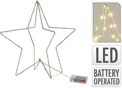 Kerstster LED Dekoration goldfarben 37 cm warmweißes Licht
