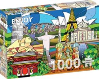 Enjoy Puzzle World Landmarks - 1000 Teile