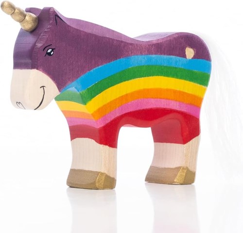 Lilu Einhorn Spielzeugfigur Pony Regenbogen FSC-Holz handbemalt