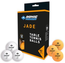 Schildkröt Tischtennisbälle Jade Poly 40+ 12 Stück weiß orange Training