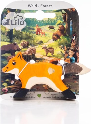 Lilu Holz Fuchs Welpe FSC handbemalt Spielzeug 9cm - Waldtiere-2