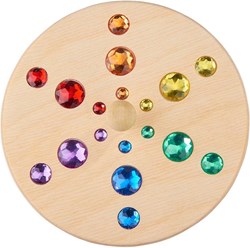 nic Holz Kreisel Spielzeug Stern Design - bunter Kreisel für Kinder