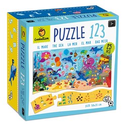 Ludattica Lernpuzzle - 123 Das Meer - 25 Teile aus Karton