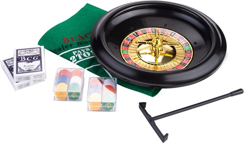 Roulette Black Jack Set Casino Spiel 30 cm komplett mit Spielmatte