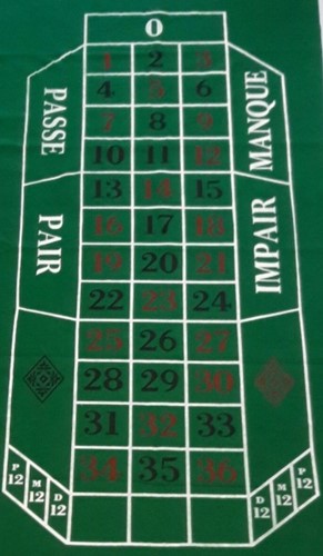 HOT Games Roulette-Kleid 180x90cm.grünes Filz Bett.