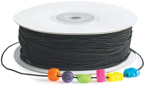 Colorations elastisches Band schwarz Perlen 91 Meter Bastelspaß