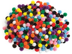 Colorations Mini Pom Poms Bastelset - 450 Stück in Regenbogenfarben
