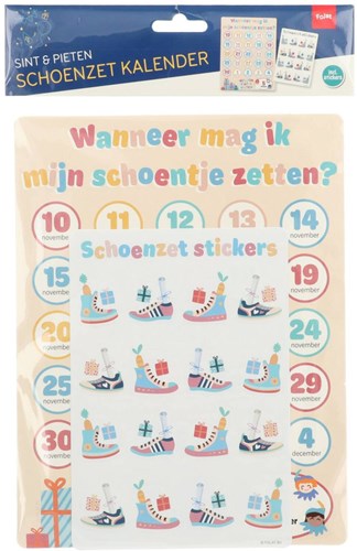 Folat Adventskalender Sinterklaas Schuh stellen mit Stickern-3